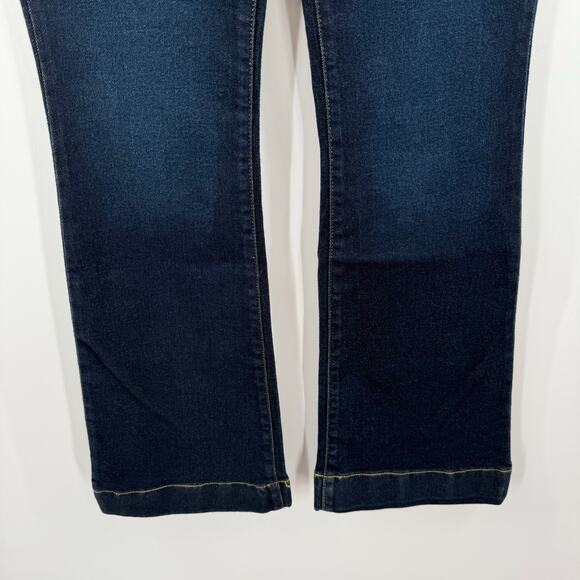 Crown & Ivy Jeans SZ 4 Jaden Wash High Rise Flare Gold Hem Denim NWT Cotton - Picture 11 of 13